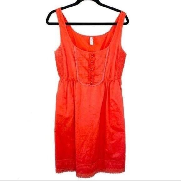 Maeve Dresses & Skirts - Maeve Anthropologie Oratory Lace Trim Bib Dress Medium